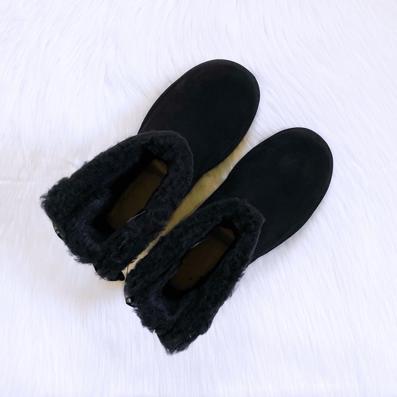 UGG Women’s Mini Bailey Bow Leopard Black Boots - Picture 4 of 9